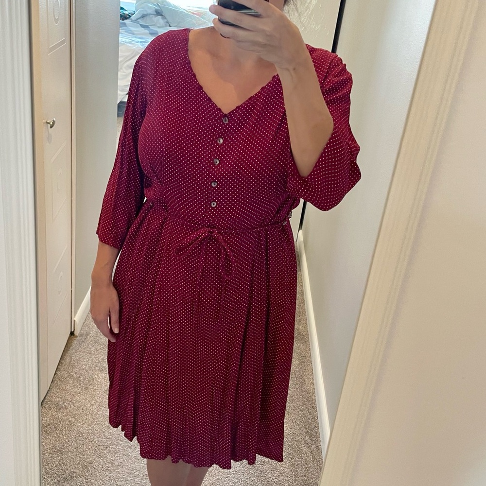 April Cornell Red Polka Dot Dress
